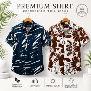 2-Piece Combo Premium Half Sleeve Printed Shirt For Men