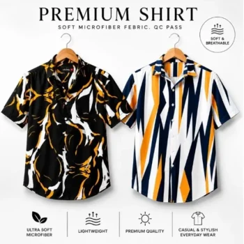 2-Piece Combo Premium Half Sleeve Printed Shirt For Men